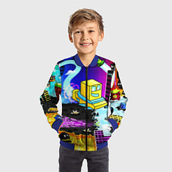 Бомбер детский Geometry Dash: Art, цвет: 3D-синий — фото 2