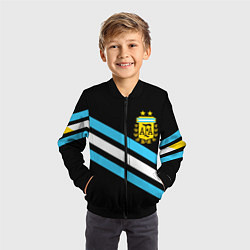 Бомбер детский Сборная Аргентины, цвет: 3D-черный — фото 2