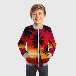Бомбер детский Гавайский закат, цвет: 3D-серый — фото 2