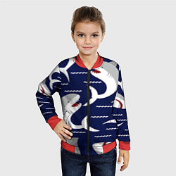 Бомбер детский Акулы, цвет: 3D-красный — фото 2