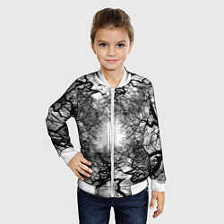 Бомбер детский Texture Branches, цвет: 3D-белый — фото 2