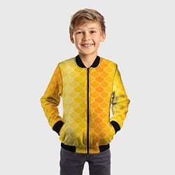 Бомбер детский Желтая чешуя, цвет: 3D-черный — фото 2