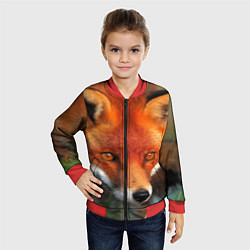 Бомбер детский Лисица охотница, цвет: 3D-красный — фото 2