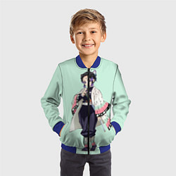 Бомбер детский Шинобу Кочо, Столб Насекомого, цвет: 3D-синий — фото 2