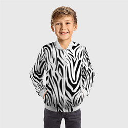 Бомбер детский Черно-белая зебра, цвет: 3D-белый — фото 2