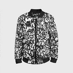 Бомбер детский Graffiti black on white, цвет: 3D-черный