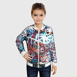 Бомбер детский Wall graffiti, цвет: 3D-белый — фото 2