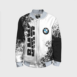 Бомбер детский BMW БМВ РАЗРЕЗАННОЕ ЛОГО, цвет: 3D-серый