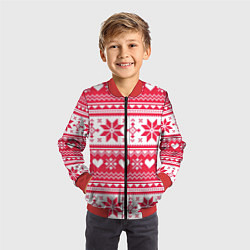 Бомбер детский Новогодний уют, цвет: 3D-красный — фото 2