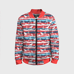 Бомбер детский Merry Christmas лесные звери, цвет: 3D-красный