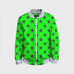 Детский бомбер Звездный фон зеленый