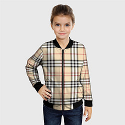 Бомбер детский Клетчатый принт в стиле Burberry, цвет: 3D-черный — фото 2