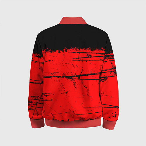 Детский бомбер КРАСНЫЙ ГРАНЖ RED GRUNGE / 3D-Красный – фото 2