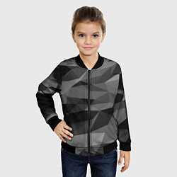 Бомбер детский Чб абстракция, цвет: 3D-черный — фото 2
