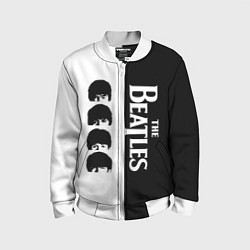 Бомбер детский The Beatles черно - белый партер, цвет: 3D-белый