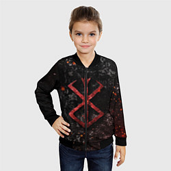 Бомбер детский BERSERK LOGO GRUNGE RED, цвет: 3D-черный — фото 2