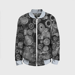 Бомбер детский Механизм и дым, стимпанк, цвет: 3D-серый