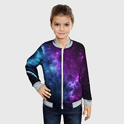 Бомбер детский NEON GALAXY НЕОНОВЫЙ КОСМОС, цвет: 3D-серый — фото 2