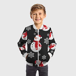 Бомбер детский Снеговик!, цвет: 3D-белый — фото 2
