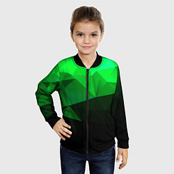 Бомбер детский Изумрудный Зеленый Геометрия, цвет: 3D-черный — фото 2