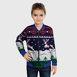 Бомбер детский СВИТЕР С ОЛЕНЯМИ DEER SWEATER, цвет: 3D-синий — фото 2