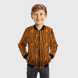 Бомбер детский Тигровые Полосы, цвет: 3D-черный — фото 2
