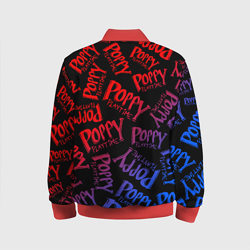 Детский бомбер POPPY PLAYTIME LOGO NEON, ХАГИ ВАГИ / 3D-Красный – фото 2