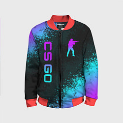 Бомбер детский CS GO NEON SYMBOL STYLE SKIN КС ГО НЕОН, цвет: 3D-красный