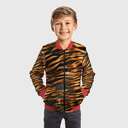 Бомбер детский В шкуре тигра, цвет: 3D-красный — фото 2