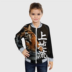 Бомбер детский Год тигра 2022 Взгляд, цвет: 3D-серый — фото 2