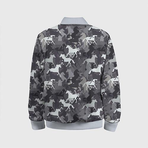 Детский бомбер Табун Лошадей / 3D-Серый – фото 2