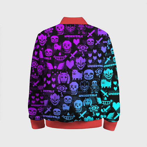 Детский бомбер UNDERTALE NEON PATTERN УЗОР / 3D-Красный – фото 2