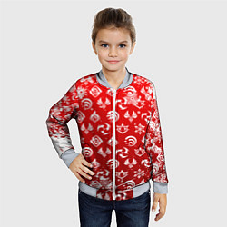 Бомбер детский НОВОГОДНИЕ СТИХИИ ГЕНШИН ИМПАКТ, НОВЫЙ ГОД, цвет: 3D-серый — фото 2