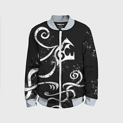 Бомбер детский ТАТУИРОВКА ДРАКЕНА WHITE AND BLACK, цвет: 3D-серый