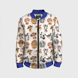 Бомбер детский Милые дикие животные, цвет: 3D-синий