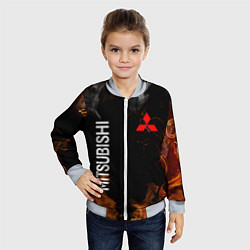 Бомбер детский Mitsubishi огонь из листьев, цвет: 3D-серый — фото 2