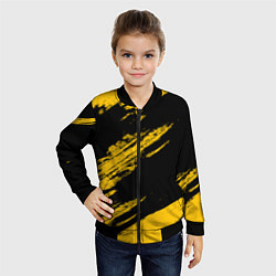 Бомбер детский BLACK AND YELLOW GRUNGE ГРАНЖ, цвет: 3D-черный — фото 2