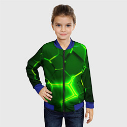 Бомбер детский 3D ПЛИТЫ НЕОН NEON GREEN HEXAGON РАЗЛОМ, цвет: 3D-синий — фото 2