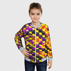 Бомбер детский Черно-желтые кубы, цвет: 3D-серый — фото 2