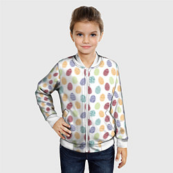 Бомбер детский Пасхальные яйца Паттерн на белом фоне, цвет: 3D-белый — фото 2