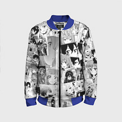 Бомбер детский Восхождение героя щита паттерн, цвет: 3D-синий