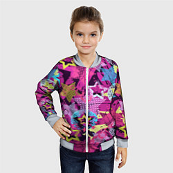 Бомбер детский Star Colorful Pattern Fashion Neon, цвет: 3D-серый — фото 2
