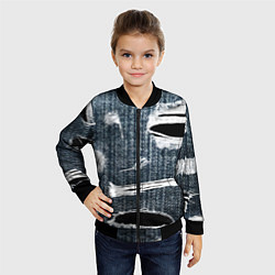 Бомбер детский Джинсовое рваньё Fashion trend, цвет: 3D-черный — фото 2