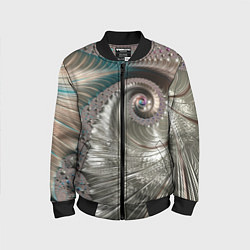 Детский бомбер Fractal pattern Spiral Серебристый фрактал спираль