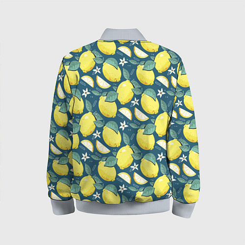Детский бомбер Cute lemon pattern / 3D-Серый – фото 2