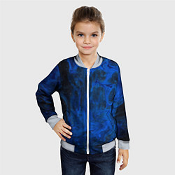 Бомбер детский Синий абстрактный дым, цвет: 3D-серый — фото 2