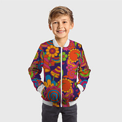 Бомбер детский Психоделический сюжет, цвет: 3D-белый — фото 2
