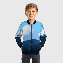 Бомбер детский Горы, лес, канатная дорога, цвет: 3D-черный — фото 2