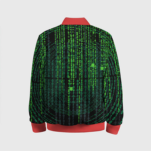 Детский бомбер Бинарная матрица / 3D-Красный – фото 2