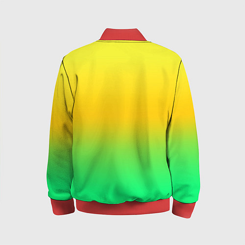 Детский бомбер Неоновый градиентный желто-зеленый фон / 3D-Красный – фото 2